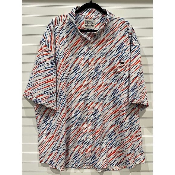 RSVLTS Dare Mighty Things Red White Blue Diagonal Striped Button‎ Down Shirt 4XL - Picture 1 of 6
